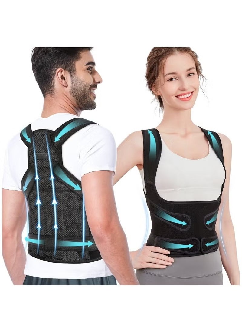 ASIV - Back Brace and Posture Corrector for Unisex Back Straightener Scoliosis and Hunchback Correction Back Pain Spine Corrector Support Adjustable Posture Trainer - Image 1