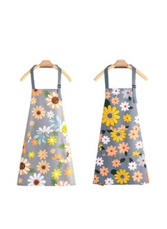 KASTWAVE Kitchen Aprons for Women 2 Pack Adjustable Waterproof Cooking Apron with Pockets Chef Aprons for Kitchen Baking Gardening BBQ  - Image 1