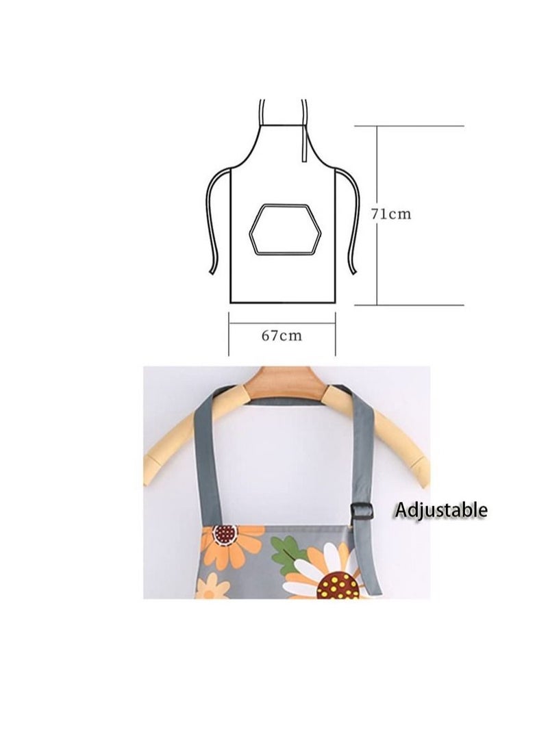 KASTWAVE Kitchen Aprons for Women 2 Pack Adjustable Waterproof Cooking Apron with Pockets Chef Aprons for Kitchen Baking Gardening BBQ - Image 5
