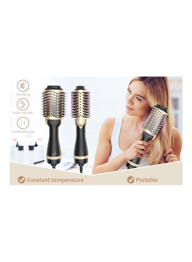 NIBEMINENT 3 In 1 Hair Dryer Brush Black/Gold - Image 5