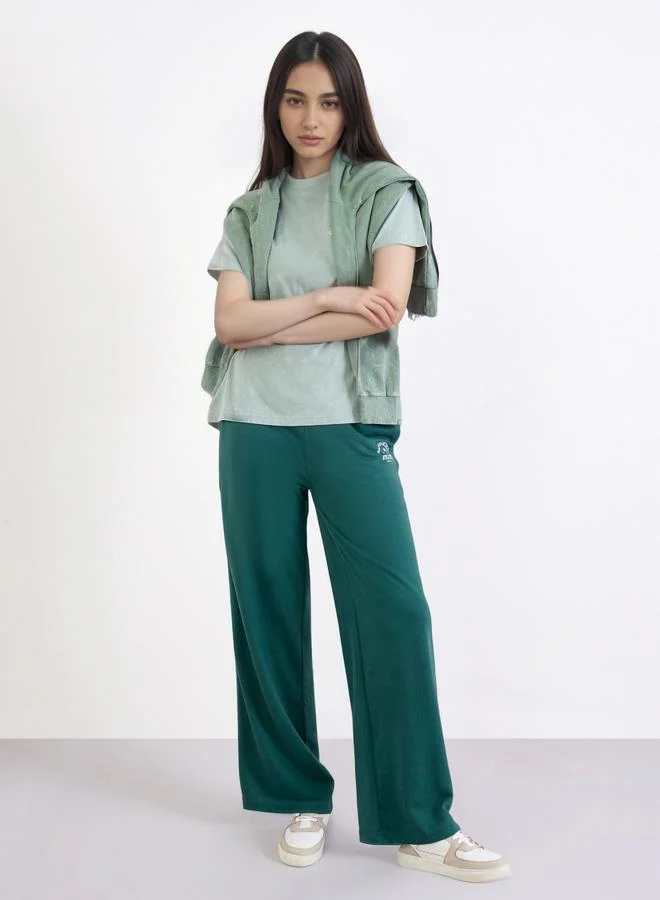 Women Green Wide Leg Joggers