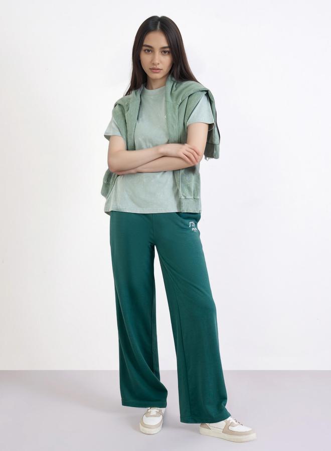 Styli Women Green Wide Leg Joggers - Image 1