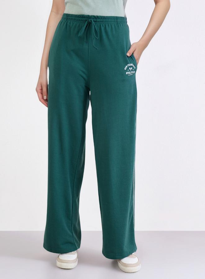 Styli Women Green Wide Leg Joggers - Image 2