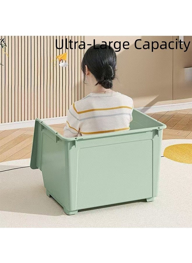 JCB CHIC Large Capacity Plastic Storage Box，Storage Bins with Lids，Opening Storage Cabinet，Multi-use  Storage Box  Toy Chest Box for Clothes, Toys, Books, Snacks(9PCS)  - Image 4