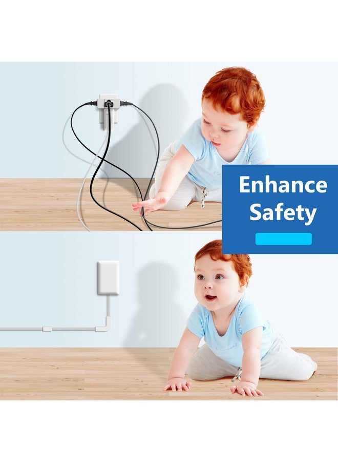 LIDER Outlet Extender with 3 Receptacles, 21W USB Type-A, and 2 USB Type-C, USB Port, Ultra-Thin Wall Plate Plug with Cord Extender, 3-Outlet Power Strip, Flat-Face, ETL-Listed, 3ft Cord, White - Image 3