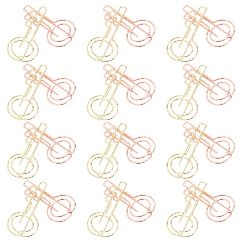 Creative Key Shaped Paper Clips 30pcs Metal Office Supplies Rose Gold Bookmark - Image 2
