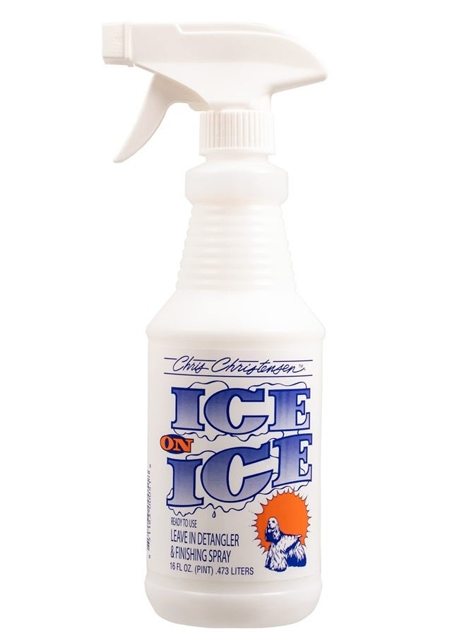 Chris Christensen Ice on Ice Detangler and Finishing Dog Spray, Groom Like a Professional, Ready to Use, Helps Brush/Comb Glide Through Coat, Conditions, No Residue, All Coat Types, Made in USA, 16 oz - Image 1