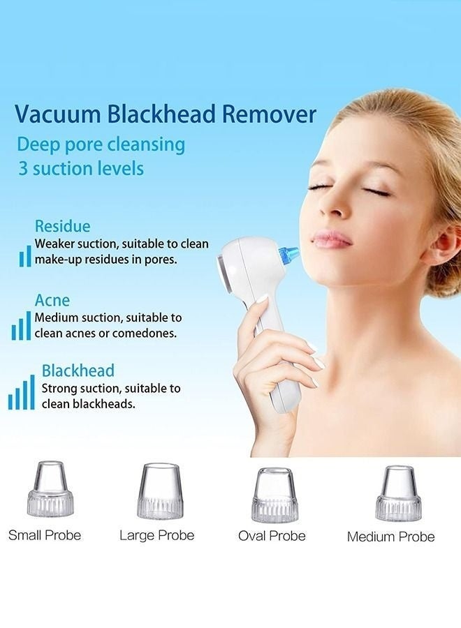 Face Scrubber Exfoliator,Facial Cleansing Brush Waterproof with LCD Screen,Blackhead Remover Vacuum with 5 Brush Heads,Face Spin Brush for Exfoliating (White+Black) - Image 4