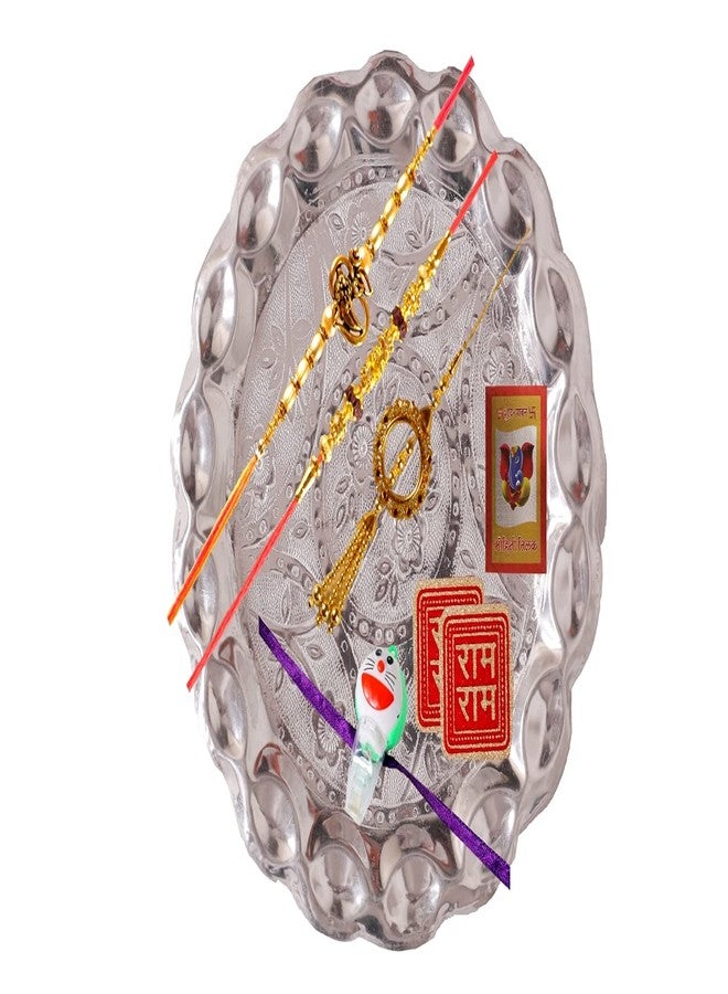 Suninow ganesha rakhi thali combo for brother | rakhi set of 4 | rakhi for brother and bhabhi | Rakhi combo | rakhi thali | rakhi for rakshabandhan - Image 1