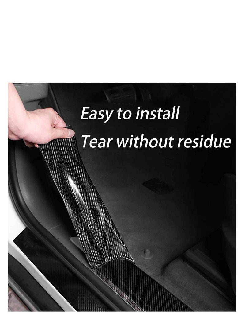 SYOSI Car Door Edge Guards Scratch Cover Sill Protector Bumper Protector 5D Carbon Fiber Car Wrap Film Automotive Self Adhesive Anti Collision Film Fits for Most Cars 1.2In  33Ft Black - Image 3