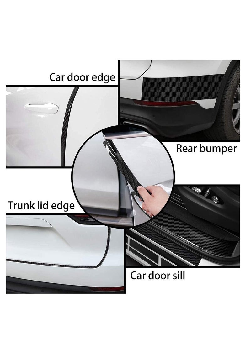 SYOSI Car Door Edge Guards Scratch Cover Sill Protector Bumper Protector 5D Carbon Fiber Car Wrap Film Automotive Self Adhesive Anti Collision Film Fits for Most Cars 1.2In  33Ft Black - Image 5