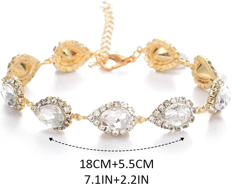 Unicra Bride Crystal Necklace Earrings Set Bridal Wedding Jewelry Sets Rhinestone Choker Necklace Prom Costume Jewelry Set for Women and Brides - Image 5