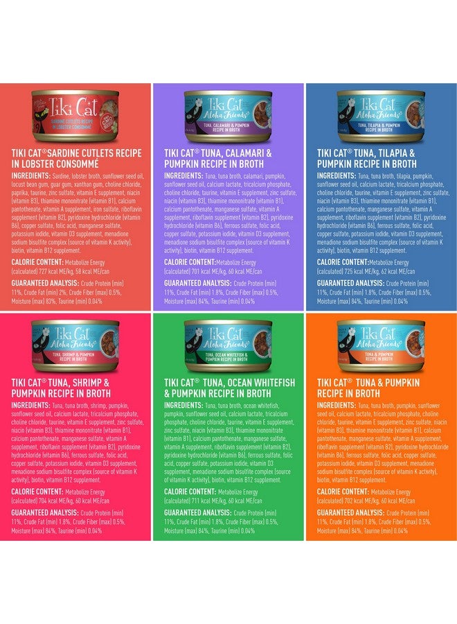 Tiki Cat Seafood Selects, Ultimate Variety Pack, 36 High Protein Servings With Real Flaked Fish, Wet Cat Food Mega Pack, 2.8 And 3 Oz. Cans (Pack Of 36)