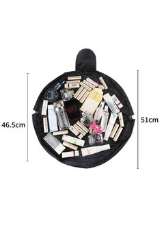 vely vely Lazy Drawstring Makeup Bags, Cosmetic Drawstring Bag, Large Capacity Waterproof Travel Portable Cosmetic Bag Pouch Makeup Pouch Storage Organiser for Women Girl (Black)  - Image 5
