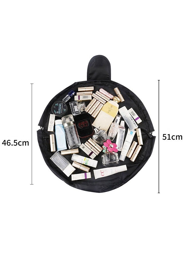 vely vely Lazy Drawstring Makeup Bags, Cosmetic Drawstring Bag, Large Capacity Waterproof Travel Portable Cosmetic Bag Pouch Makeup Pouch Storage Organiser for Women Girl (Black) - Image 5