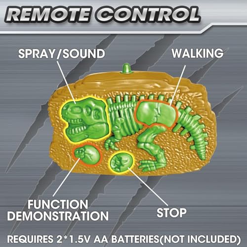 Crackles Walking Dinosaur Toy with Realistic Sound and Smoke Spray - Remote Control Dinosaur Toy, Motorized Walking Dragon with Light and Sound for 6+ Years Old Kids - Multi Color - Image 2