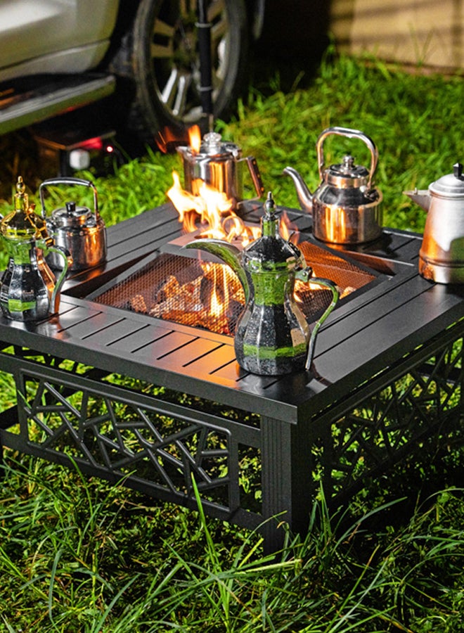 AL SANIDI Charcoal stove, Square Portable stove, Black, Size81*81*45Cm - Image 2