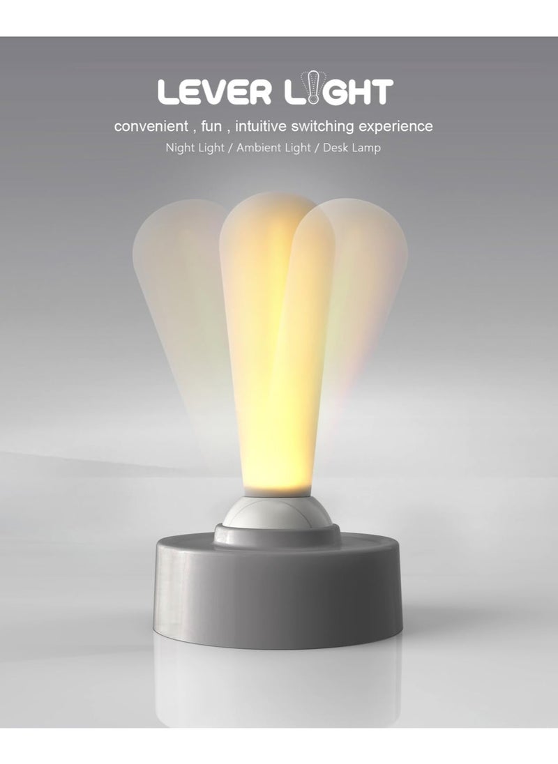 SNW Multi-Functional Lever Night Light Stylish Portable, Wall Mountable and Desktop Use for Home and Outdoor, White/Gray  - Image 3
