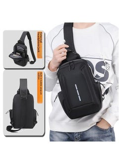 Generic New Mens Chest Bag Waterproof Nylon Sport Crossbody905 Black (vertical bar pattern) 905 