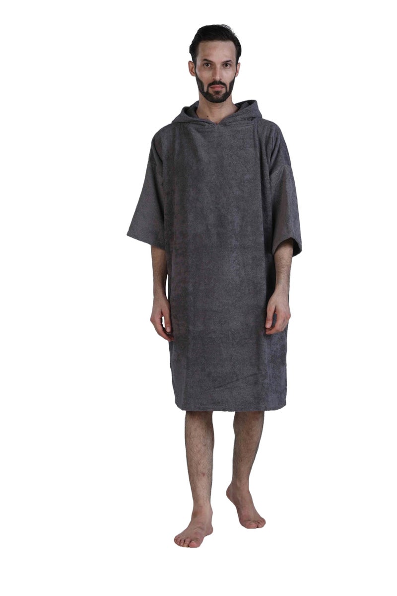ALLEN & MATE 100% Cotton Hooded Surf Poncho Changing Robe - Quick Absorbent Changing Towel with Pocket for Surfing Men Women - Image 1