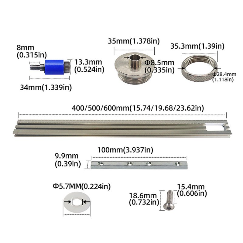 Woodworking Guide Rail Type E Foldable Side Handles - 3 Adjustable Parts Universal Trimming Machine Auxiliary Rail for Professional Carpenters DIY Novices - Image 4