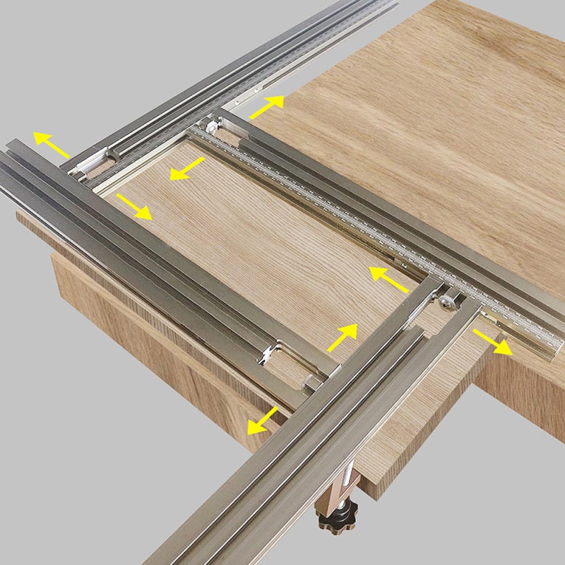 Woodworking Guide Rail Type E Foldable Side Handles - 3 Adjustable Parts Universal Trimming Machine Auxiliary Rail for Professional Carpenters DIY Novices - Image 2