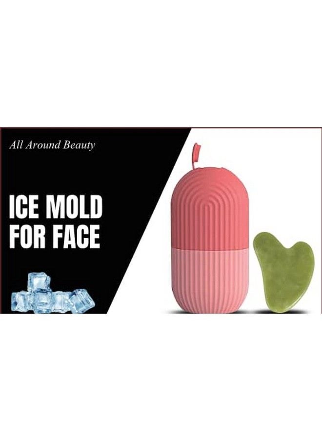 Generic - All Around Beauty Reusable Ice Roller Ice Face Roller Ice Face Mold Body Ice Stick Includes Gua Sha Stone Facial Massage Removes Lines Skin Toner Brighten Skin Perfect Freezer Depuffer Skin Care Unit - Image 1