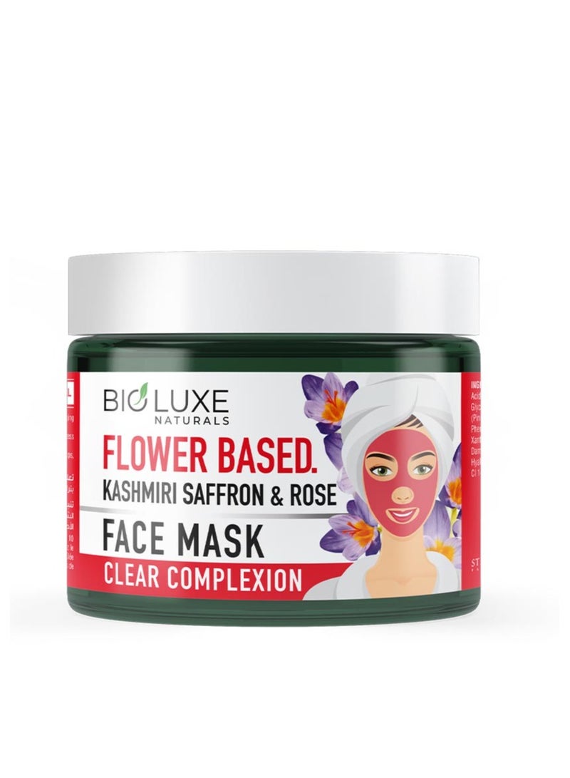 Bioluxe Naturals Flower Based Face Mask 400gm, Kashmiri Saffron & Rose, Clear Complexion, Face Mask