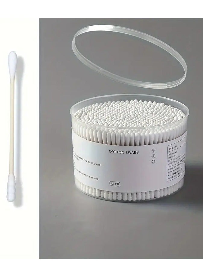 Ucanbe 500pcs Multi-Purpose Disposable Ear Cleaning Swabs with Pointed Tip - Includes Storage Case or Bag - Image 1