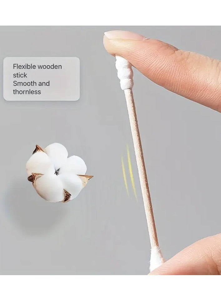 Ucanbe 500pcs Multi-Purpose Disposable Ear Cleaning Swabs with Pointed Tip - Includes Storage Case or Bag - Image 2
