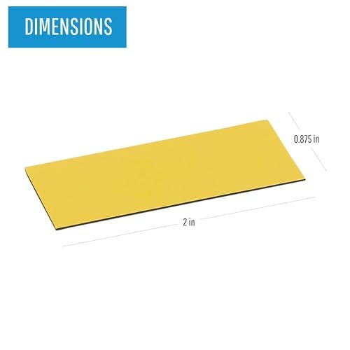 MasterVision Pack of 25, Magnetic Dry Erase Yellow Strips, .875" x 2", for Color Coding Planning & Calendar Dry Erase White Boards, Can Be Written On & Erased - Image 2