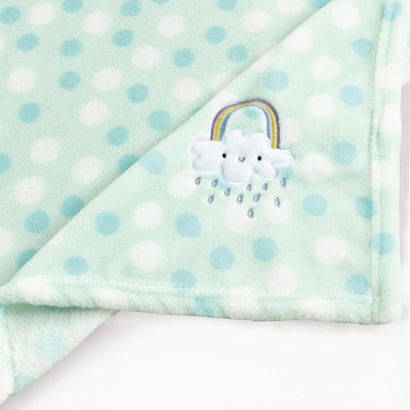 CREVENT 76x102cm Lightweight Fuzzy Fluffy Warm Plush Baby Blanket for Infant Toddler Newborn Unisex Crib Cot Stroller (Green Rainbow Unisex) - Image 3
