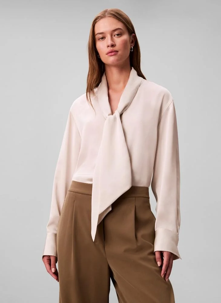 CALVIN KLEIN Satin Shirt With Scarf
