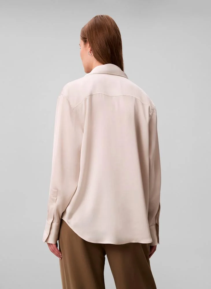 CALVIN KLEIN Satin Shirt With Scarf