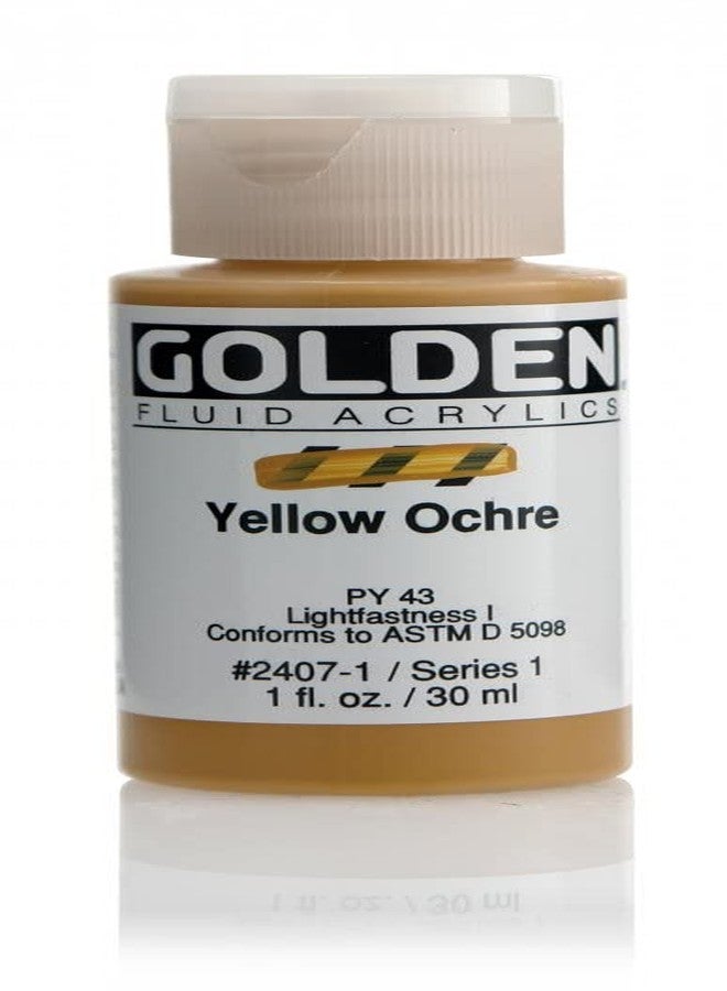 Golden Fluid Acrylic Paint 1 Ounce-Yellow Ochre - Image 1