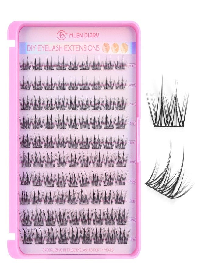 MLEN DIARY Lash Cluster DIY Eyelash Extensions 90 Clusters Lashes 10-16mm D Curl Mega Wispy Volume Individual Lashes Eyelash Clusters Extensions DIY at Home - Image 1