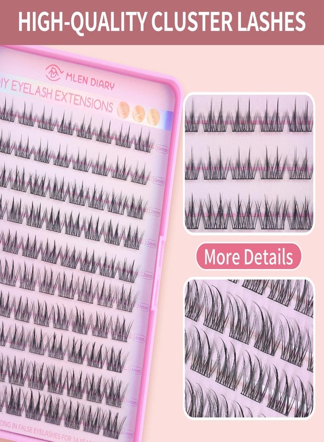 MLEN DIARY Lash Cluster DIY Eyelash Extensions 90 Clusters Lashes 10-16mm D Curl Mega Wispy Volume Individual Lashes Eyelash Clusters Extensions DIY at Home - Image 2