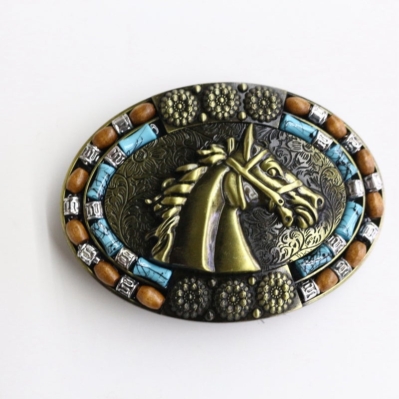 Sale Zinc Western Denim Belt Buckle Cow Skull Horse Head Hat Buckle Vintage Belt Buckle - Image 3