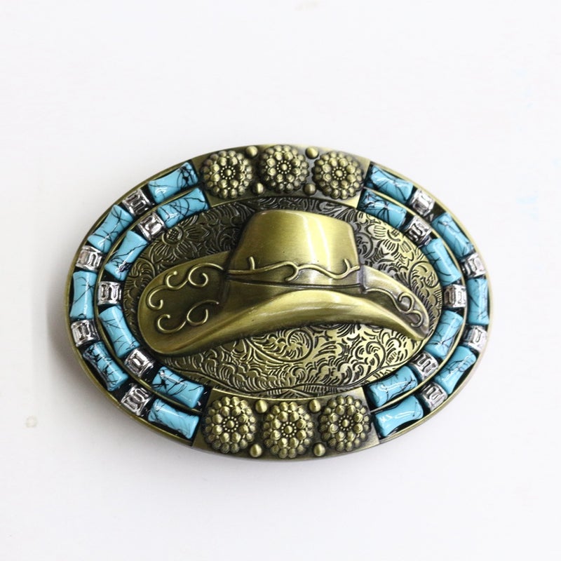 Sale Zinc Western Denim Belt Buckle Cow Skull Horse Head Hat Buckle Vintage Belt Buckle - Image 5