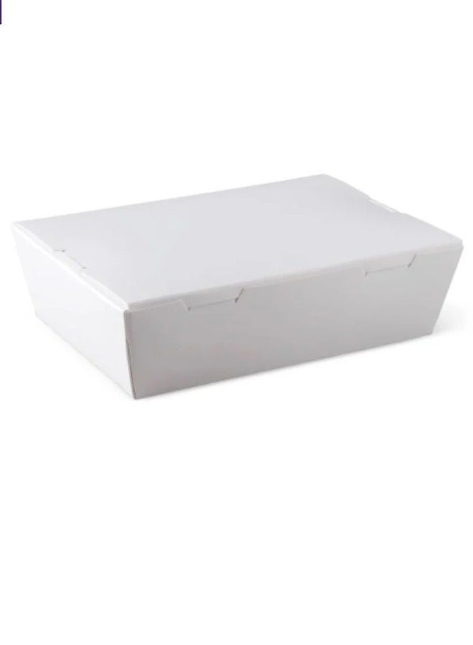 White Food Containers with Attached Lid Medium Size (25 pcs)