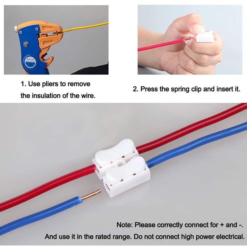 GREENARTZ 30pcs 2 pin Quick Push wire connector Electrical for Cable Lock Push Screwless Terminals (30 pcs) - Image 4