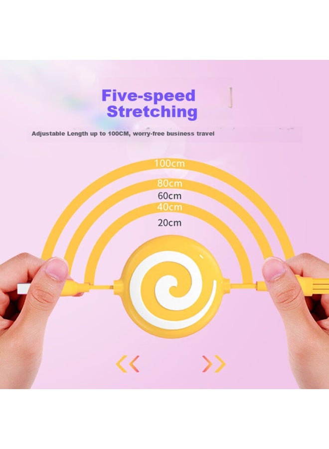 Jplayer In-1 Fast Charging Retractable Charging Cable 100w Pd 10w Phone Cable One Drag Three Usb Multi-function Suitable For Apple Android Huawei Xiaomi Olive Green 1m - Image 5