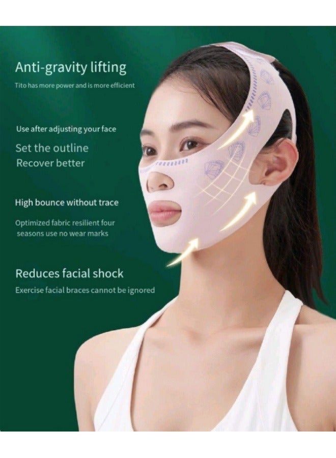 إسكدنيا شريط تشكيل الوجه، مُقلل للذقن المزدوجة، شريط رفع الذقن والخد على شكل حرف V بدون ألم، حزام تنحيف الوجه، لمكافحة التجاعيد، وتقليل الذقن المزدوجة، ومنع الشخير - Image 5