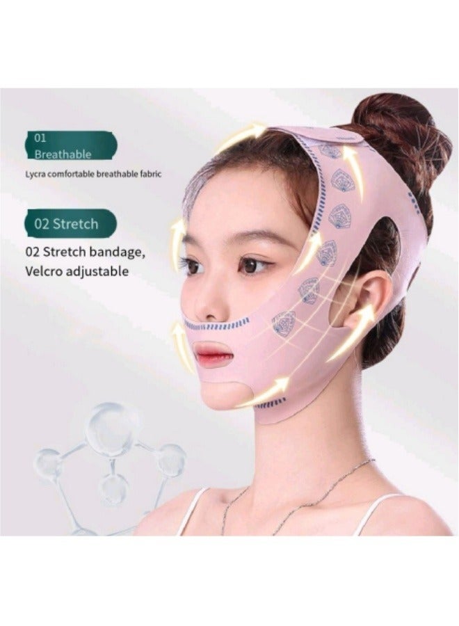 إسكدنيا شريط تشكيل الوجه، مُقلل للذقن المزدوجة، شريط رفع الذقن والخد على شكل حرف V بدون ألم، حزام تنحيف الوجه، لمكافحة التجاعيد، وتقليل الذقن المزدوجة، ومنع الشخير - Image 2