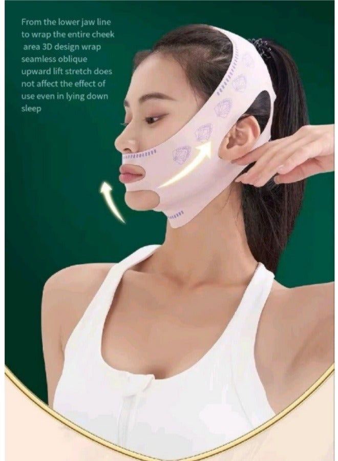 إسكدنيا شريط تشكيل الوجه، مُقلل للذقن المزدوجة، شريط رفع الذقن والخد على شكل حرف V بدون ألم، حزام تنحيف الوجه، لمكافحة التجاعيد، وتقليل الذقن المزدوجة، ومنع الشخير - Image 4