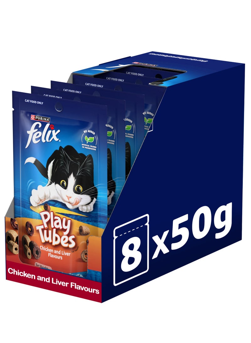 Purina Felix Felix Playtubes Chicken And Liver Cat Treats 8 x 50g  - Image 2