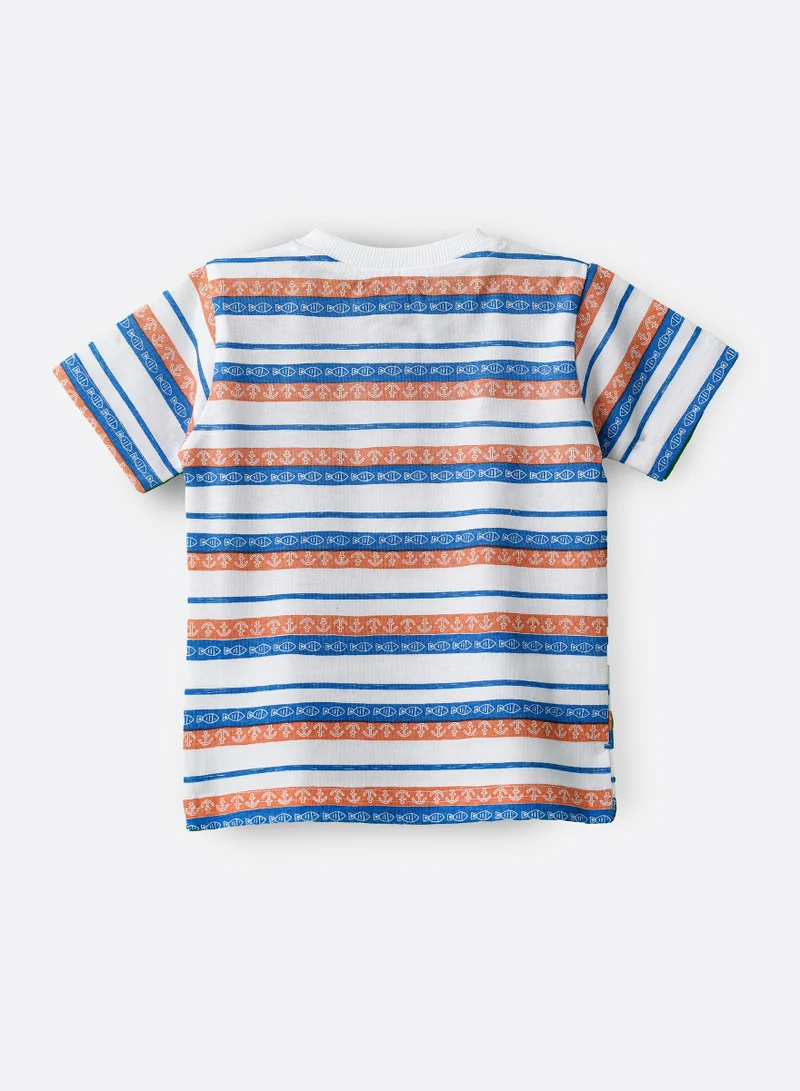 JAM Boys' Multicolor Striped Polo Cotton T-Shirt