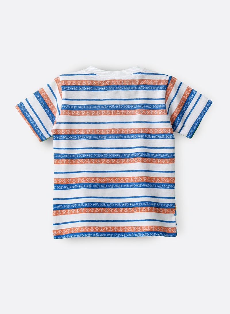 JAM Boys' Multicolor Striped Polo Cotton T-Shirt - Image 2