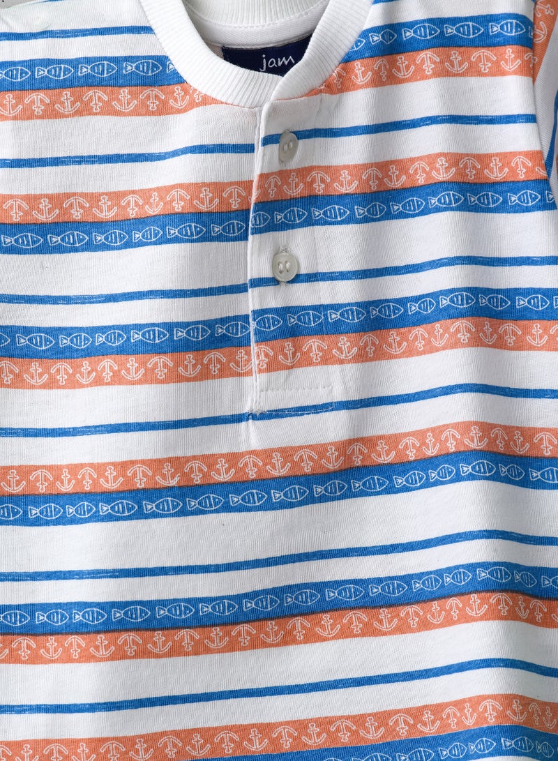 JAM Boys' Multicolor Striped Polo Cotton T-Shirt - Image 3