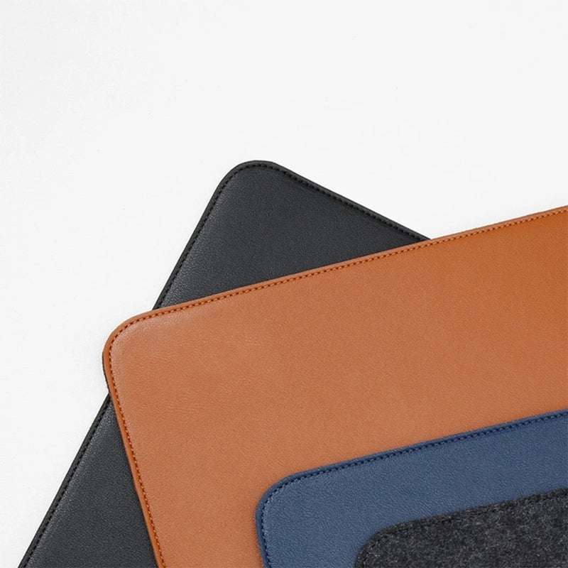 Bluejw Big Size Desk Mat Computer Desktop Mouse Mat Pad - Felt & Leather Desk Pads for Keyboard & Mouse - Large Office Writing Mat - Image 3
